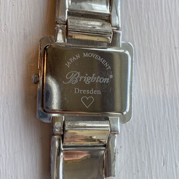 Brighton Dresden silver etched square chunky link watch - Picture 4 of 6